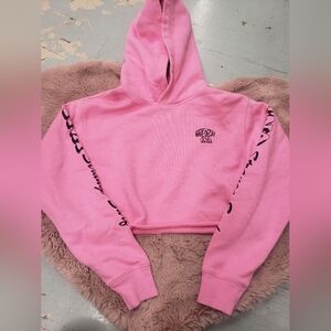 EUC XS TNA Neon Pink Cropped Hoodie